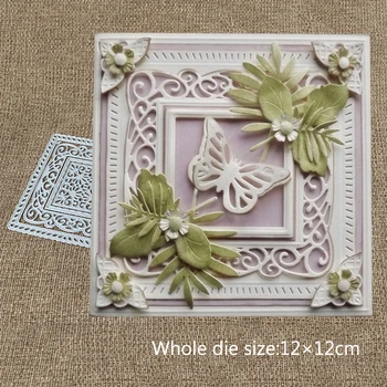 

New Design Craft Metal Cutting Dies Square lace background frame Scrapbooking Album DIY Paper Card Craft Embossing Die Cuts