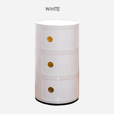 Современный дизайн, популярные пластиковые круглые большие классические пластиковые шкафы для хранения, круглые шкафы для хранения с выдвижным ящиком, Круглый прикроватный столик - Цвет: WHITE