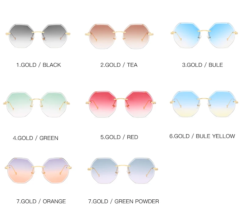 rimless women sunglasses luxury deisgner with diamond metal temple (4)