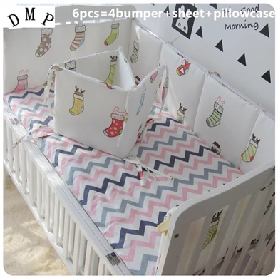 

Promotion! 6PCS 100% cotton boys girls reactive printing Bedding Sets baby bedclothes ,include:(bumper+sheet+pillow cover)