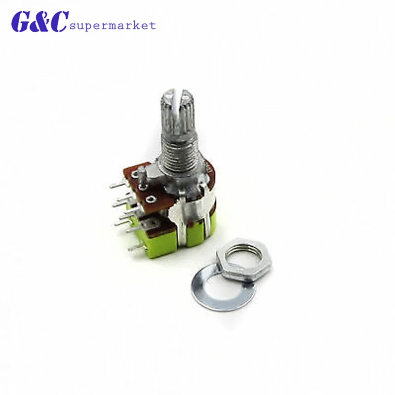 

Stereo B50K Ohm Dual Linear B Type Taper Volume Control Potentiometer Switch 50K R125G