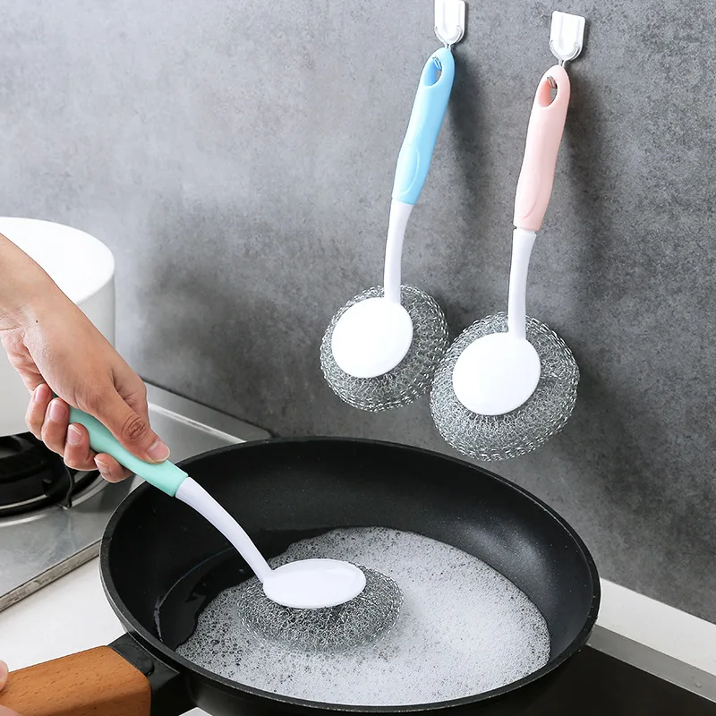 

3pcs Multifunctional Kitchen Cleaning Brush Scrubber Washing Dish Bowl Dispenser Dish Sponge Kitchen Pots Cleaner Washing Tools