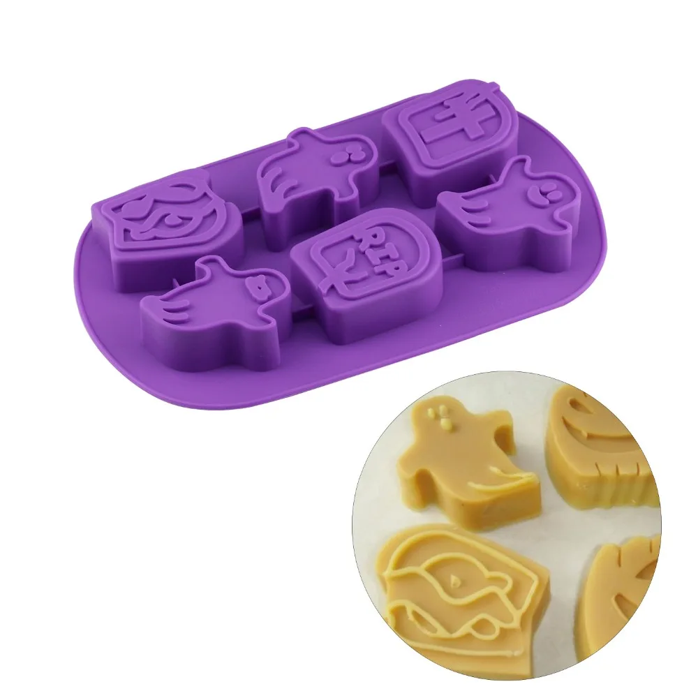 

6 Cavity Ghost Shape Cake Silicone Mold Halloween Fondant Cake Decoration Mould Baking Tools For Pastry Mousse