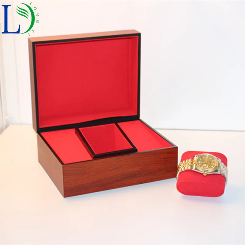 Прямоугольник полноценно деревянные часы поле Бизнес подарочная упаковка случае soild Дисплей коробка древесины органайзер для хранения ювелирных изделий