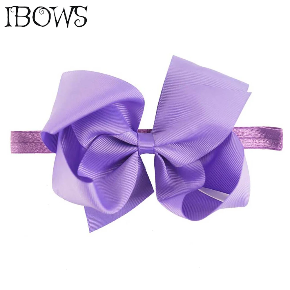 

6 Inch Solid Headbands Grosgrain Ribbon Hair Bows Headwear For Kids Girls Head Band Boutique Hair Accessories