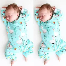 Модная одежда для детей, Детская мода для мальчиков и девочек, милая, стильная одежда Одежда для новорожденных девочек и мальчиков с длинным рукавом из альпаки; комбинезон с принтом комбинезоны, комплекты одежды