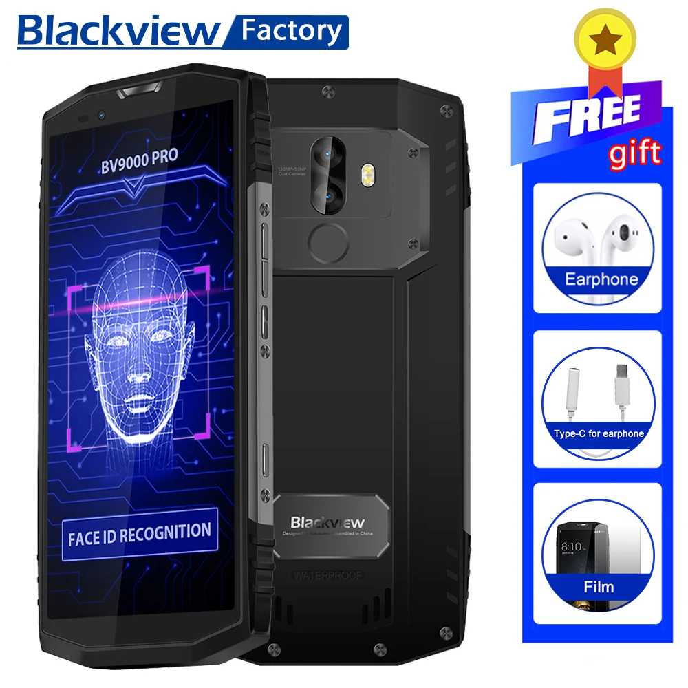 IP68 Водонепроницаемый BLACKVIEW BV9000 PRO 18:9 Android7.1 смартфон P25 2 6 ГГц 5 7 &quotFHD г + 128 ГБ 4180 мАч