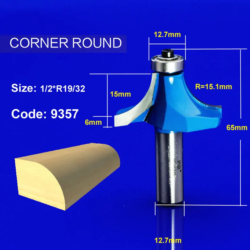 1 шт. деревянный вогнутый радиус прямой триммер очистка заподлицо отделка угловая круглая бухта коробка биты инструменты фреза - Длина режущей кромки: 9357