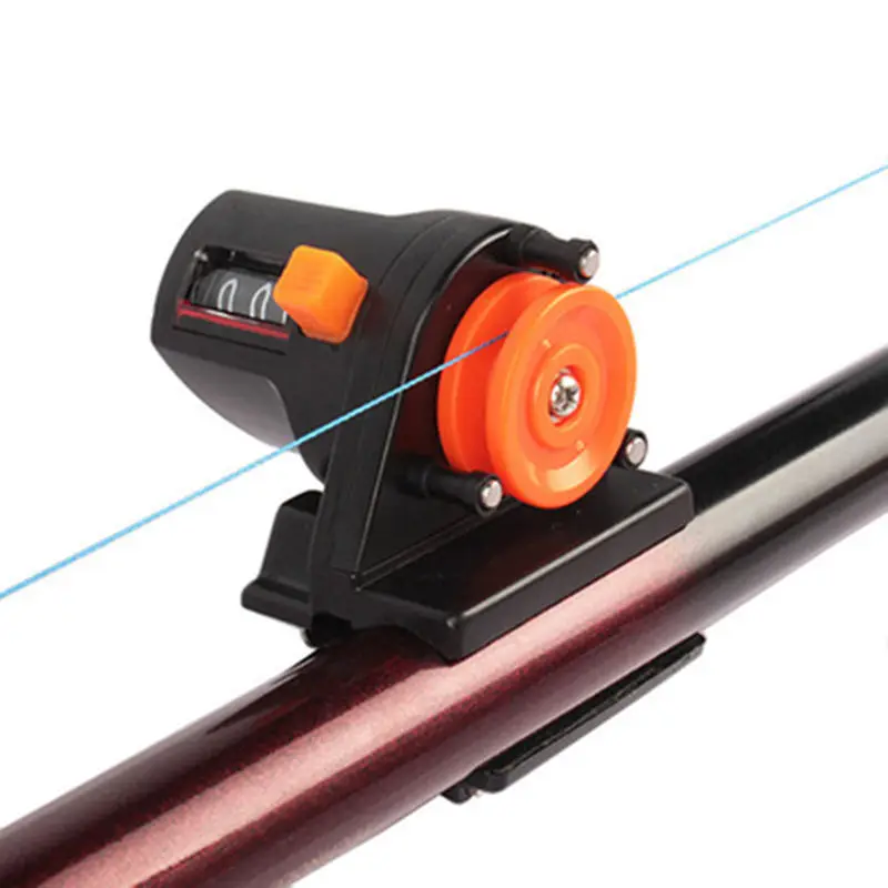 

Mechanical Fishing Line Length Counter Tools 0-999M Range Two-ways Metering Fishing Line Depth Gauge Clip On Rod Fishing Tool