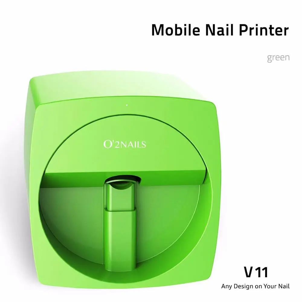 O2NAILS автоматическая живопись ногтей легко все-Интеллектуальные 3D принтеры для маникюра Wifi принтер для ногтей оборудование для маникюра - Цвет: Green