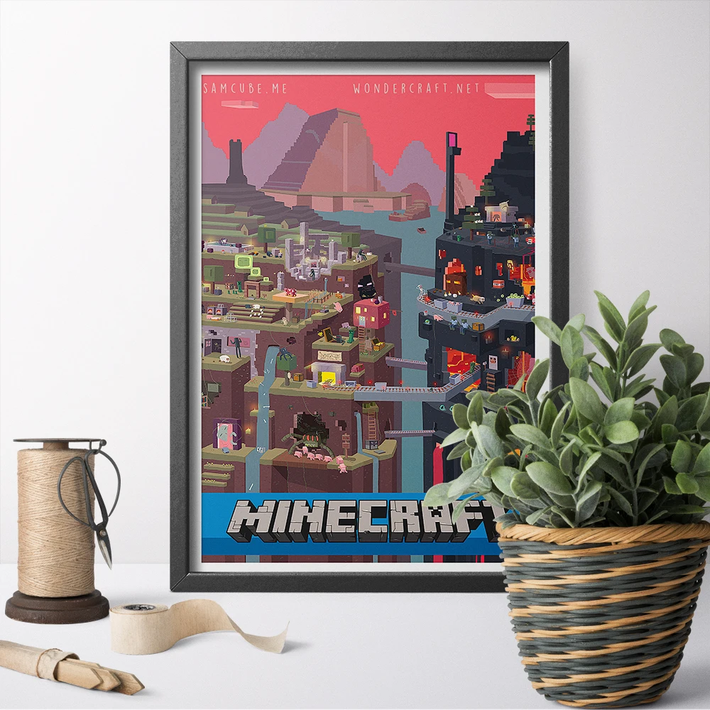 

Art Canvas Print Epic Minecraft World Video Game Posters Canvas Painting Poster And Prints Canvas Game Wall Art For Home Decor