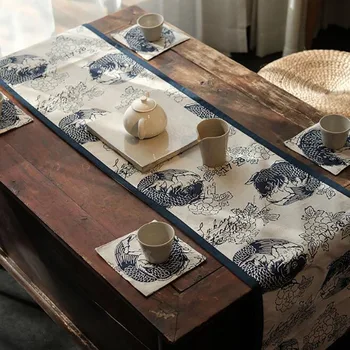 

Classical Chinese Style Table runners Modern party wedding Decor crafts Linen cotton Table Runner