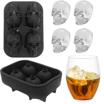 

1Pc Ice Cube Maker Skull Shape Chocolate Mould Tray Ice Cream DIY Tool Whiskey Wine Cocktail 3D Silicone Mold Bar Accessories