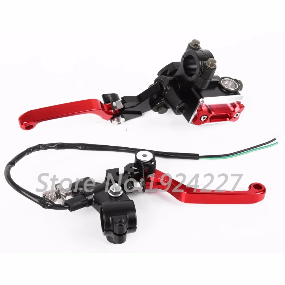 

For Kawasaki KX65 2000-2014 Motorcycle 7/8" Brake Master Cylinder Pressure Switch Reservoir Levers CNC Aluminum Alloy Levers