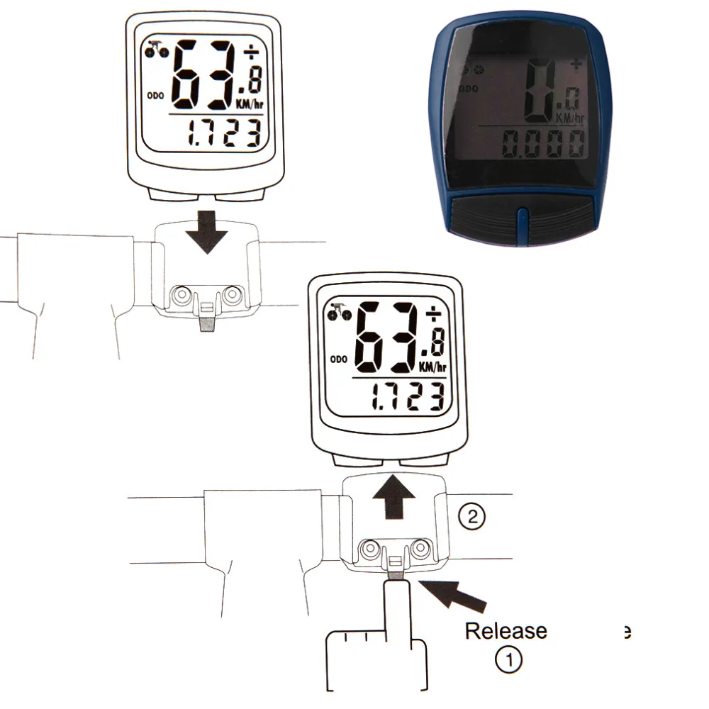 Uniqueheart Multifunctional XC Shell Wired Cycling Bikes Bicycles Computer Odometer Pedometer Bicycle Accessories