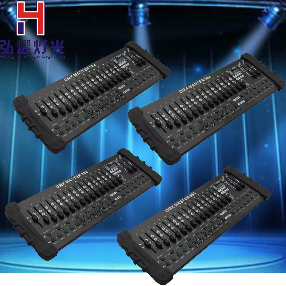 

Hongyi 4pcs/lot International Standard DJ 384 Dmx Controller Control Moving Head Beam Light Console DMX 384 Controller