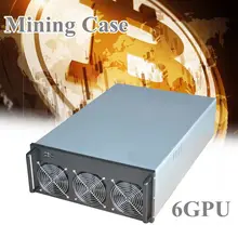 6GPU Crypto Coin Open Air Mining Server Frame Rig Graphics Case /with 6 Fans Mining Case Frame Server 4U