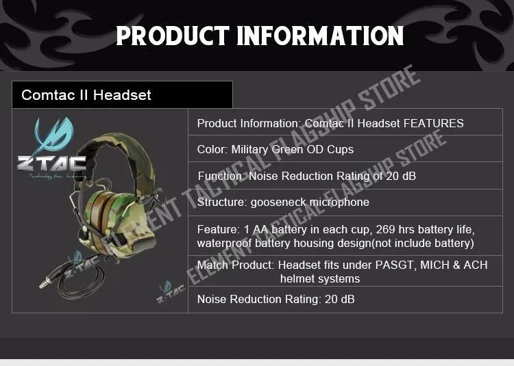 Z-Tac Peltor тактическая гарнитура Comtac II с шумоподавлением Airsoft U94 Midland Tactical PTT Softair Shooting наушники PTT Z041