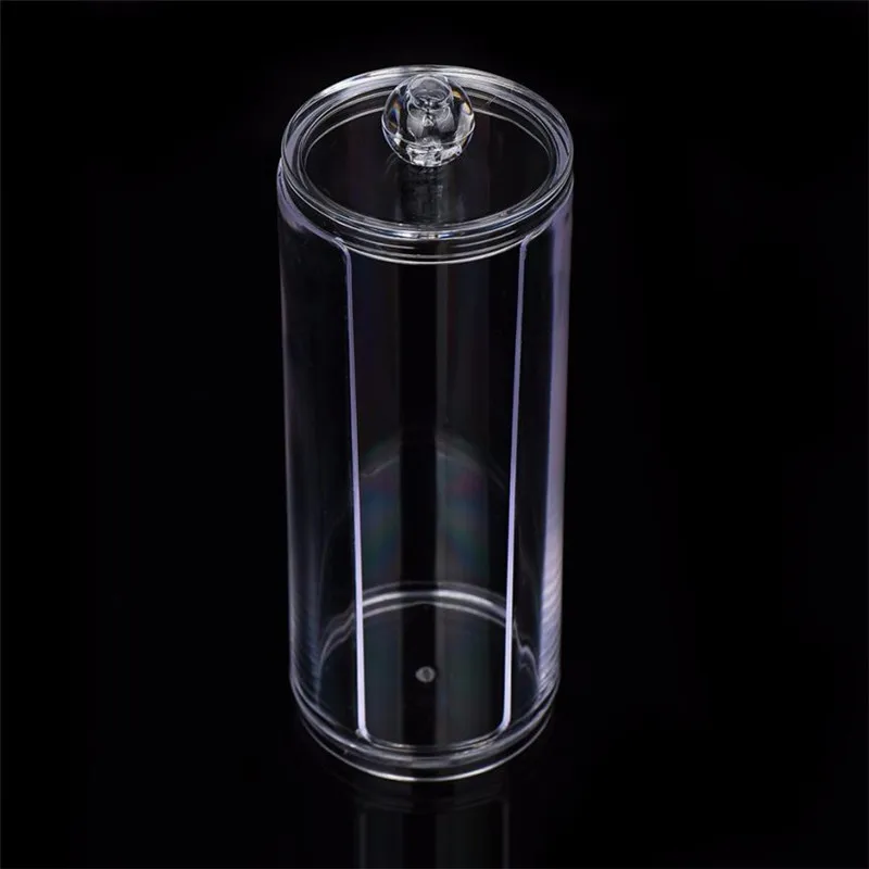 Прозрачный пластиковый косметический ватный держатель для коробки прозрачный портативный круглый макияж ватный тампон держатель, чехол, органайзер# B30