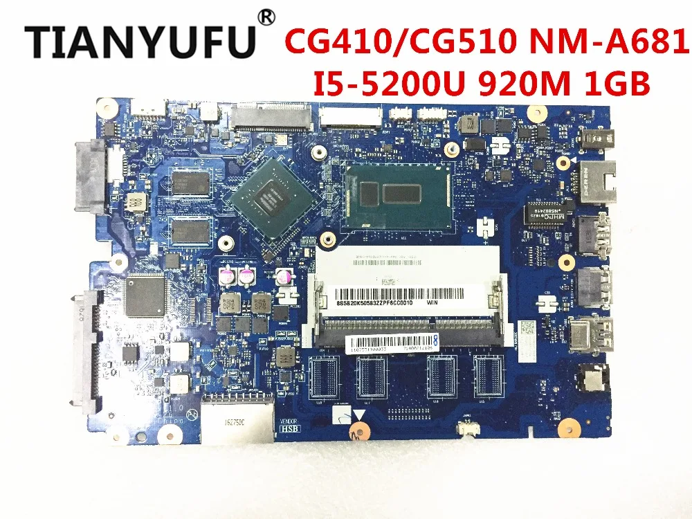 Для Lenovo Ideapad 100-14IBD материнская плата для ноутбука CG410/CG510 NM-A681 SR23Y i5-5200U 920M 1GB DDR3L