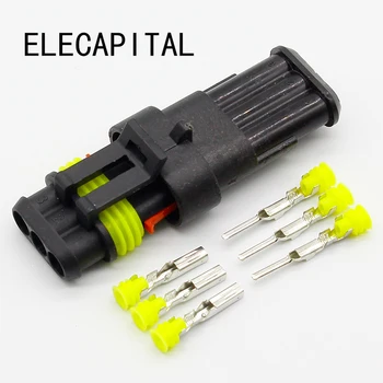

5 sets Kit 3 Pin Way Waterproof Electrical Wire automotive Connector Plug for car