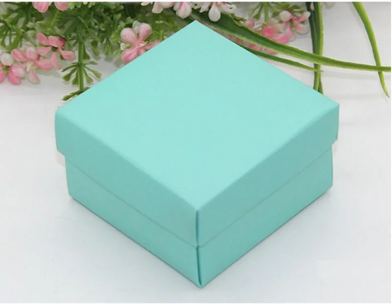 50 шт 6,5*6,5*3,8 см зеленая бумажная коробка упаковка свадебный подарок ювелирные изделия Упаковка бумажная картонная коробка с крышкой