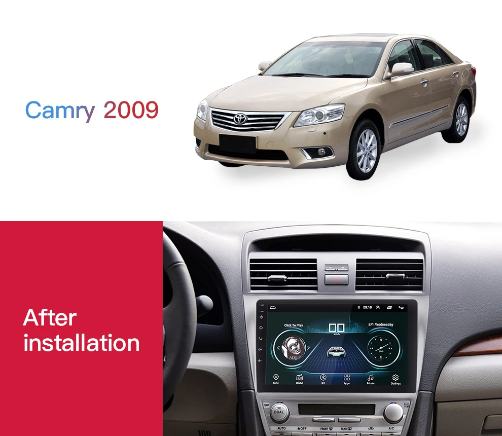 2.5D экран 10," Android 2din автомобильный радиоприемник для Toyota Camry 2007~ 2011 gps навигация Стерео Аудио Видео мультимедийный плеер wifi