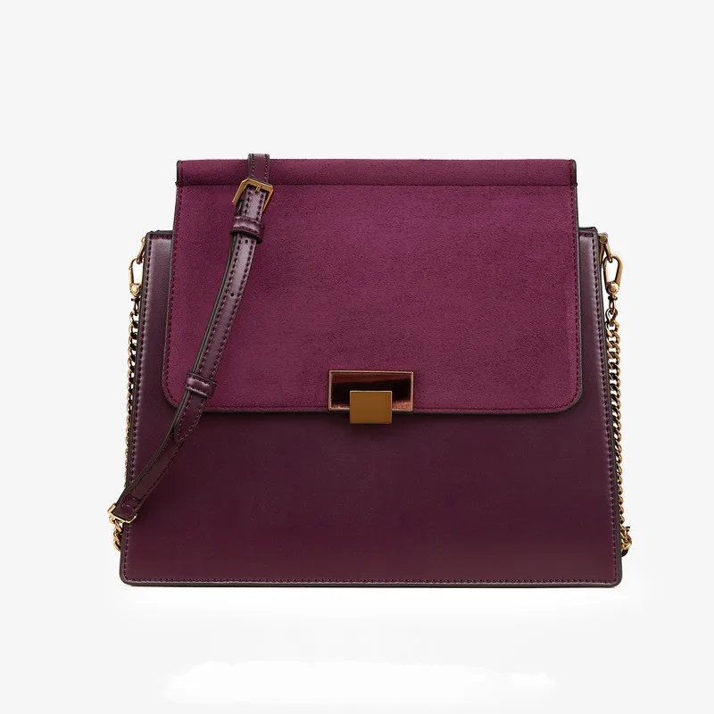 

High-capacity Women Genuine Leather Burgundy-red Handbags Cow Leather Messenger Shoulder Bag Business Bags
