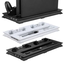 Белый вентилятор охлаждения охладитель консоль вертикальная Зарядка держатель контроллер зарядное устройство станция подставки для PS4 Slim