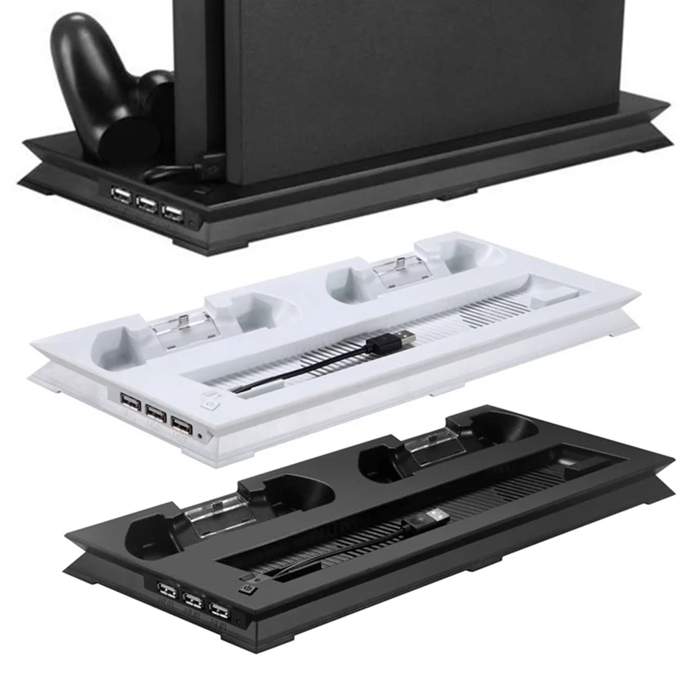  White Cooling Fan Cooler Console Vertical Charging Holder Controller Charger Station Stands For PS4