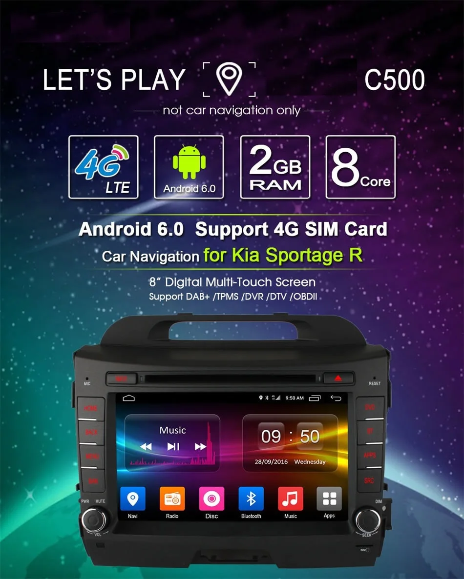 Flash Deal vehicel 2 din Android 6.0 Octa 8 Core car dvd player FOR KIA sportage R 2011 - 2015 gps navi 2 din wifi 4G 2GB RAM 32GB ROM 1