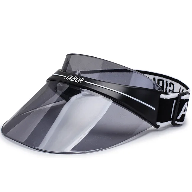 Summer Topless Plastic Headband Visors with Sharp peak Clear long visor