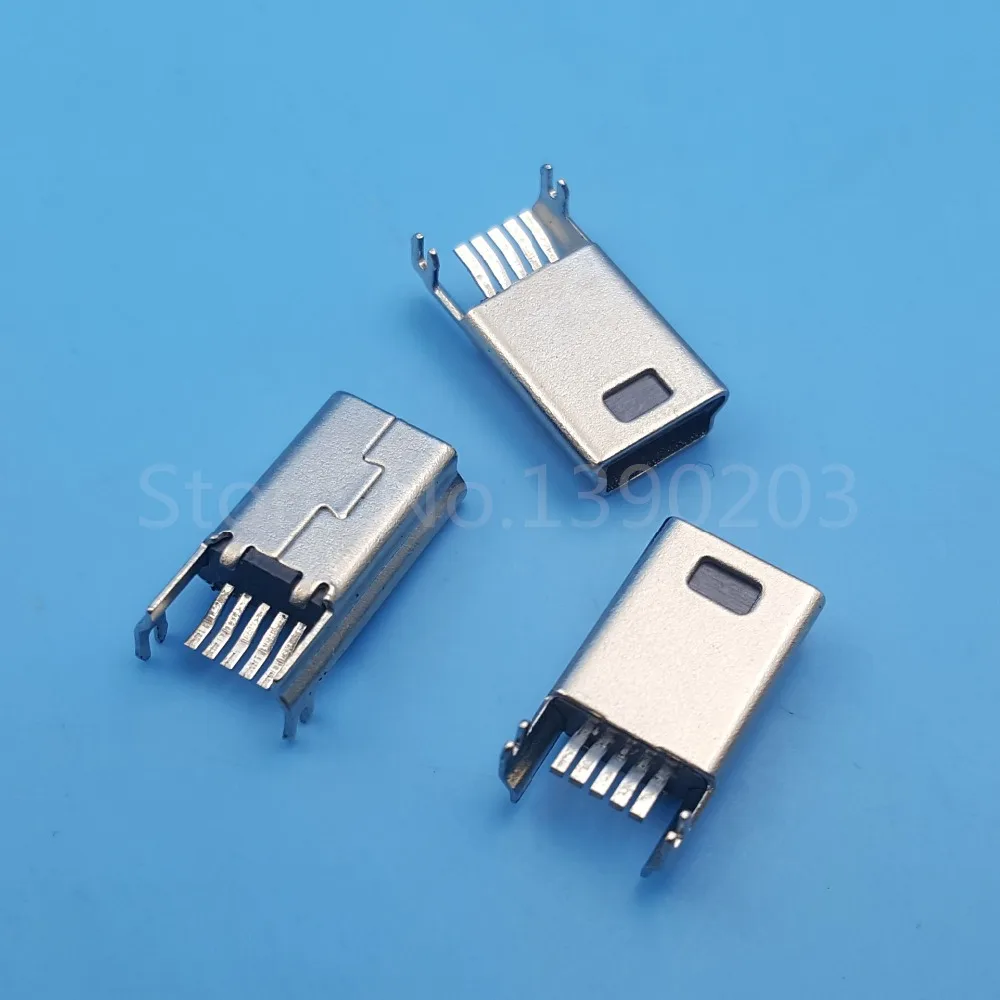 50Pcs Mini USB Male Type B 5Pin SMT Socket PCB Soldering Connectorsin