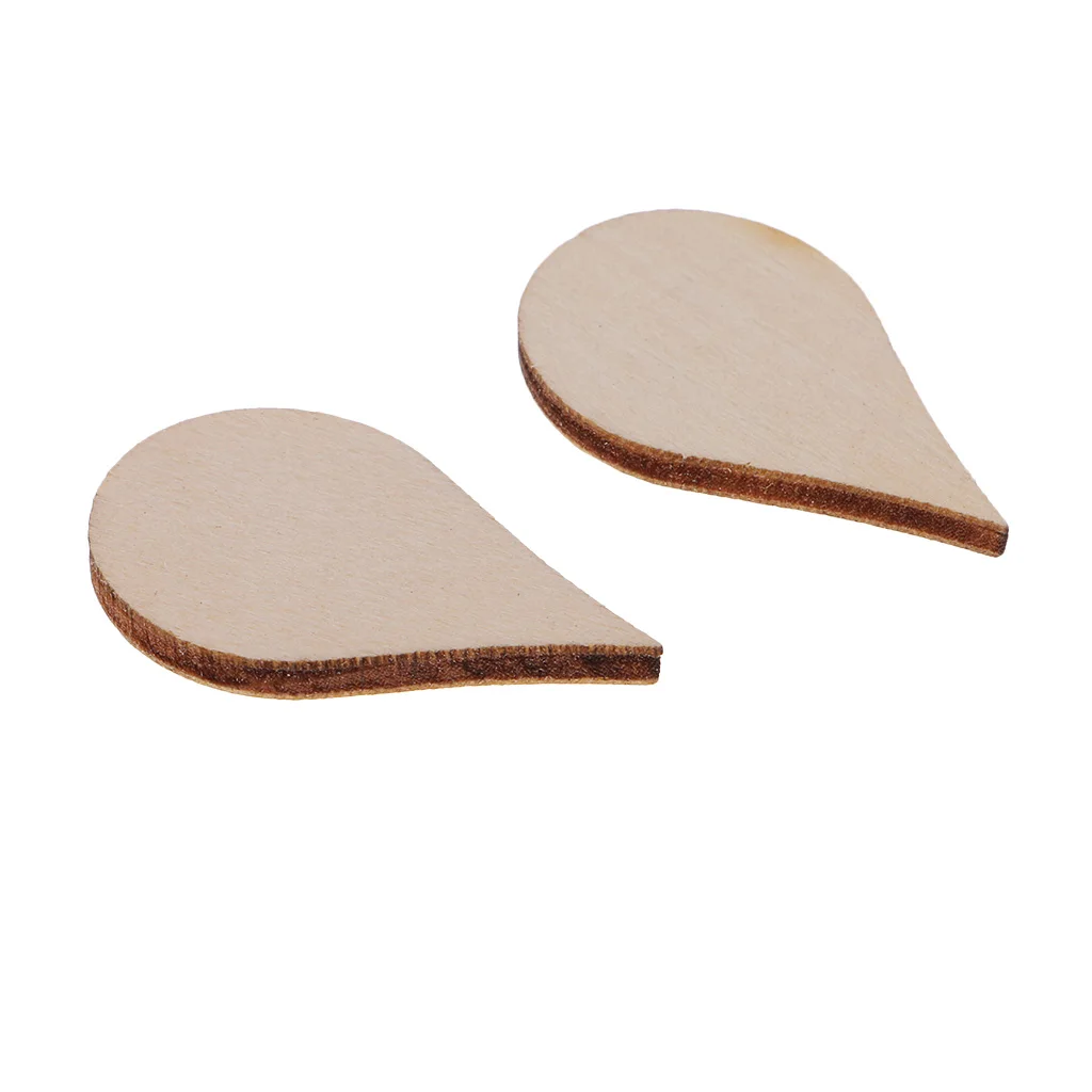 Wooden MDF Drop Shapes Craft Blank Wood Embellishment for Scrapbooking Wedding Party Baby Feet Christmas Decorations DIY