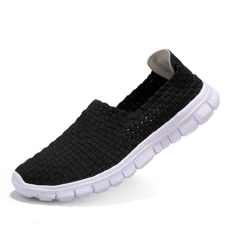 Big Size 35-44 Yards Woven Mesh Women Shoes Round Head Breathable Soft Flats Slip-On Footwear Lightweight Outdoor Casual Shoes (7)