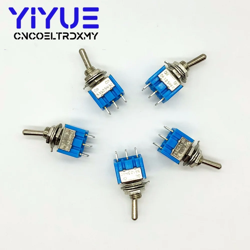 5pcs MTS-202 DPDT Switch 6A 125V AC 6-Pin ON-ON Mini Toggle Switches For Switching Lights Motors Mayitr