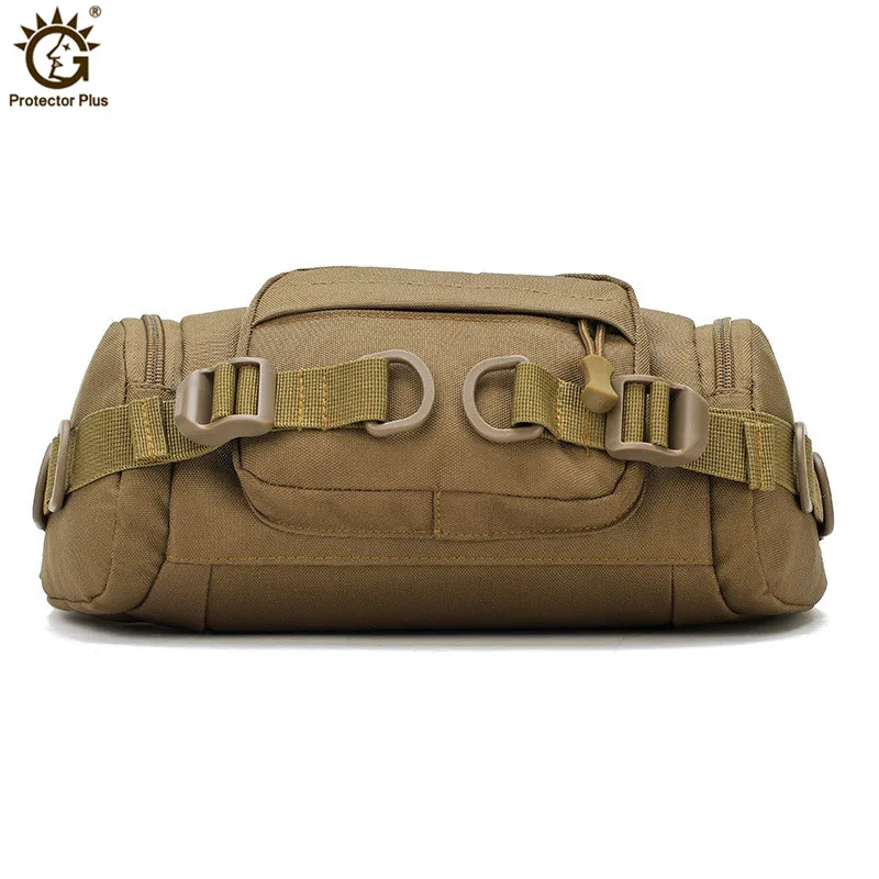 SOWHUP Tactical Fanny Pack,Military Waist Bag Pack with U.S Patch Utility  Hip Belt Bumbag for Outdoor Fishing Hiking (Army Green(5 Zipper Pockets))