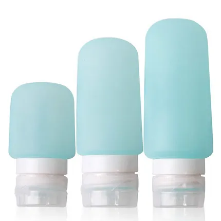 Travelsky мини-контейнеры для розлива макияжа портативные бутылки для хранения жидкости для путешествий экологически чистые силиконовые многоразовые Пустые бутылки - Цвет: Lake Blue 3PCS