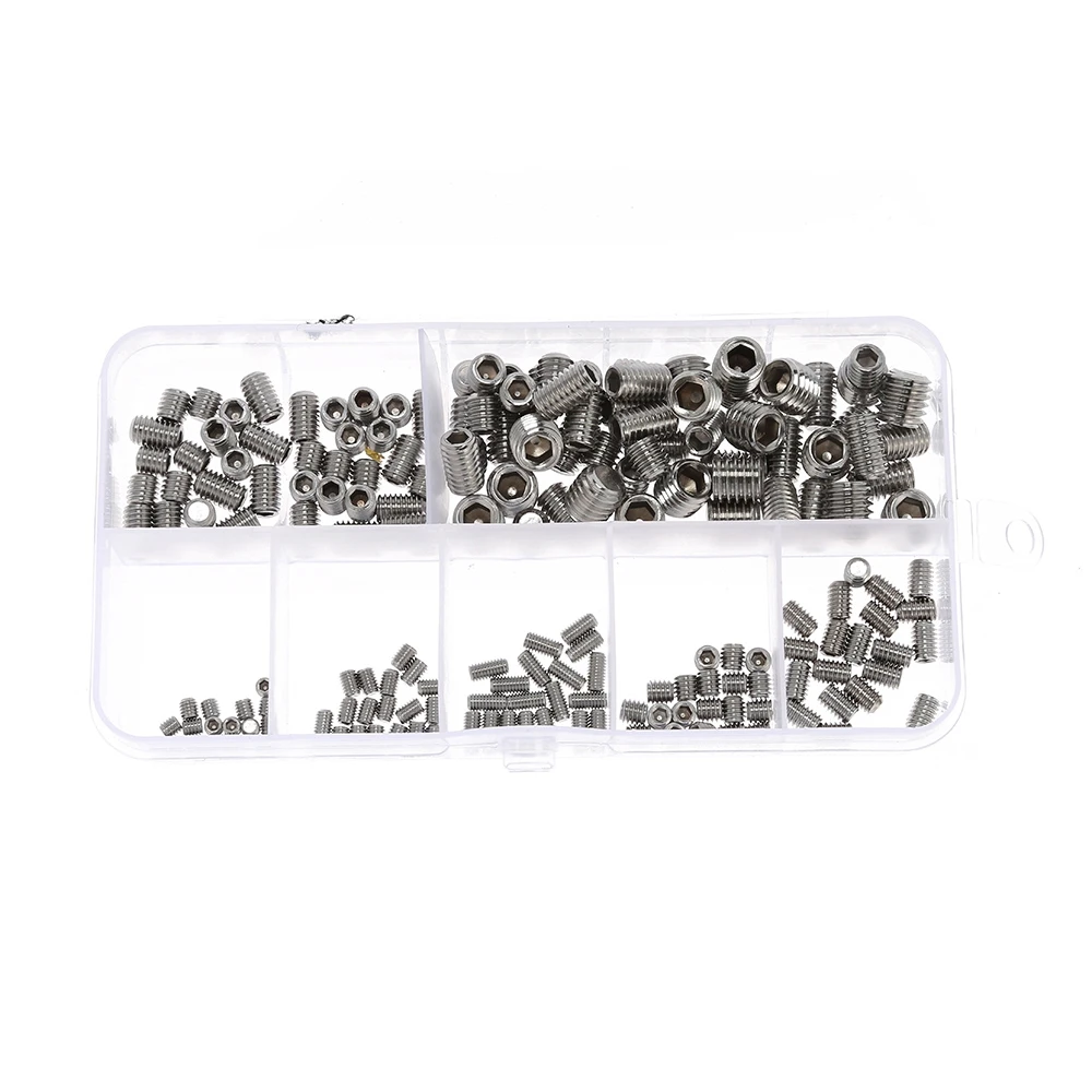 

200pcs Stainless Steel Allen Head Socket Hex Grub Screw Multi-size Socket-Head Set M1 M2 M3 M4 M5 M6 M7 M8 M9 M10