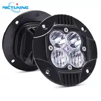 MICTUNING 50W Super Bright Car Flush Mount LED Work Light Pods Spot Flood Driving Fog Lamps Off Road for SUV ATV UTV Motorcycles