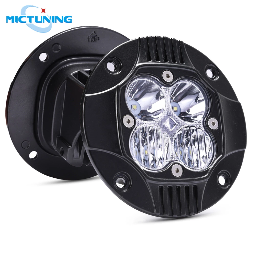 MICTUNING Car Flush Mount LED Work Light Pods 50W Super Bright Spot