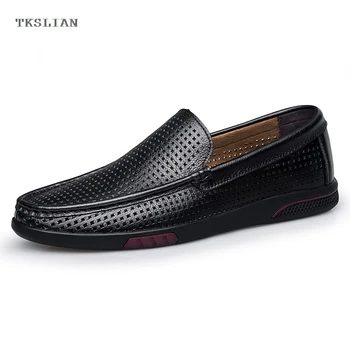 

Spring Summer Genuine Leather shoes men Formal Shoes black dress shoes Top quality carving mesh Holes Breathable big size 36-46