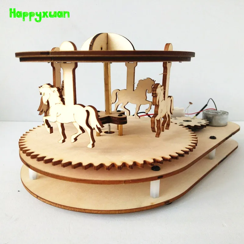 Happyxuan Funny Kids DIY Inventions Science Toys Technology Light Control Wood Carousel Horse School Projects Kits Educational Happyxuan Funny Kids DIY Inventions Science Toys Technology Light Control Wood Carousel Horse School Projects Kits Educational