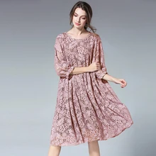 

2018 Christmas Maternity Dresses for Pregnant Long Sleeve Lace Maternal Dress Plus Size Floral Pink Dress Vestido Navidad