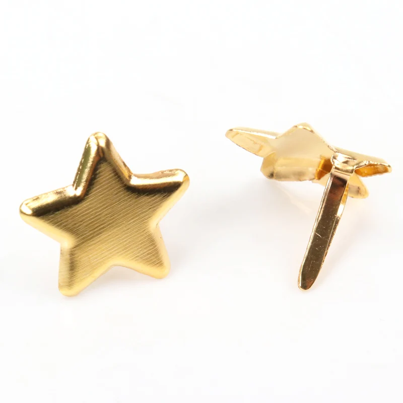 14mm Mixed Star Metal Brad Studs Spikes Scrapbooking Embellishment Fastener Brads Crafts Pushpin Decoration 50pcs