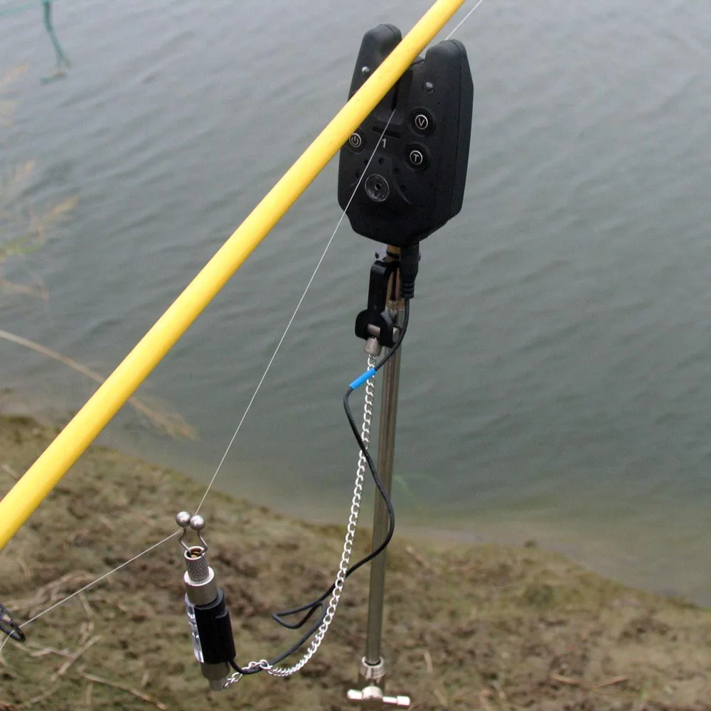 fishing pole holder with alarm