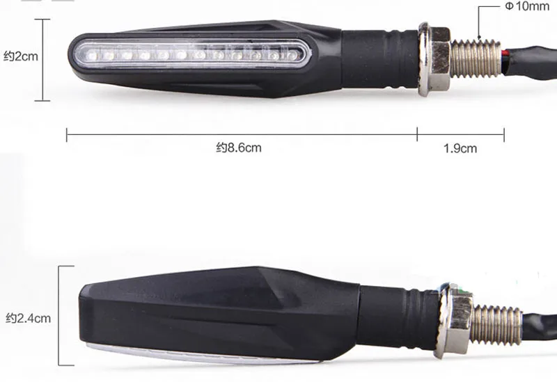 4 шт. 12 светодиодный указатель поворота для мотоцикла Гибкая мигающая мотоциклетная сигнальная лампа для Harley