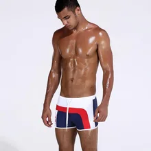 Мужские плавки, пляжный купальник, передний карман, карман на молнии, дизайн, цветной блок, купальники для мужчин