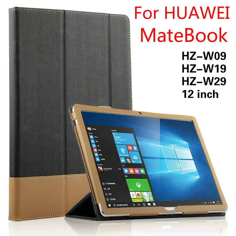 

Case For HUAWEI MateBook 12 inch Faux Leather Folding stand cover case For HUAWEI MateBook HZ-W09 HZ-W19 HZ-W29 12'' Protector
