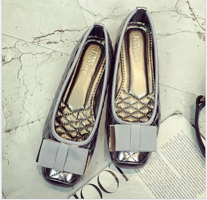 

2017 Spring new Bowtie mother soft bottom shoes and comfortable big yards flat single woman shoes